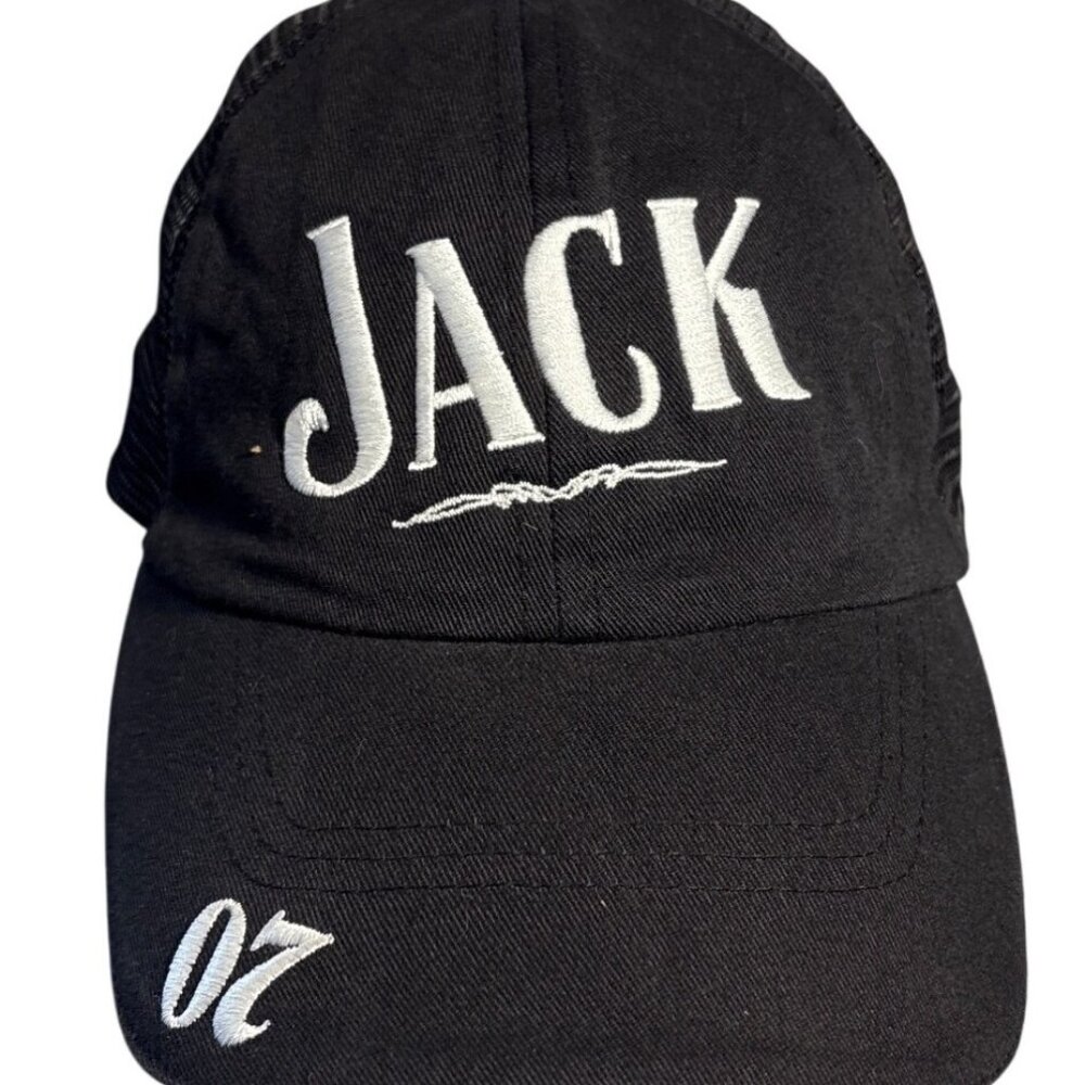 Jack Daniels Trucker Hat Black Mesh Embroidered Logo & Adjustable Strap